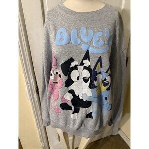 Heather Gray Women's Bluey and Friends Graphic Sweatshirt Size XL